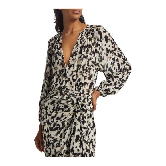 Rails Tyra Cheetah Print Tie-waist Midi Dress Size Small - Picture 4 of 10